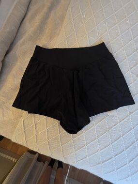 Women's Black High-Waist Active Shorts